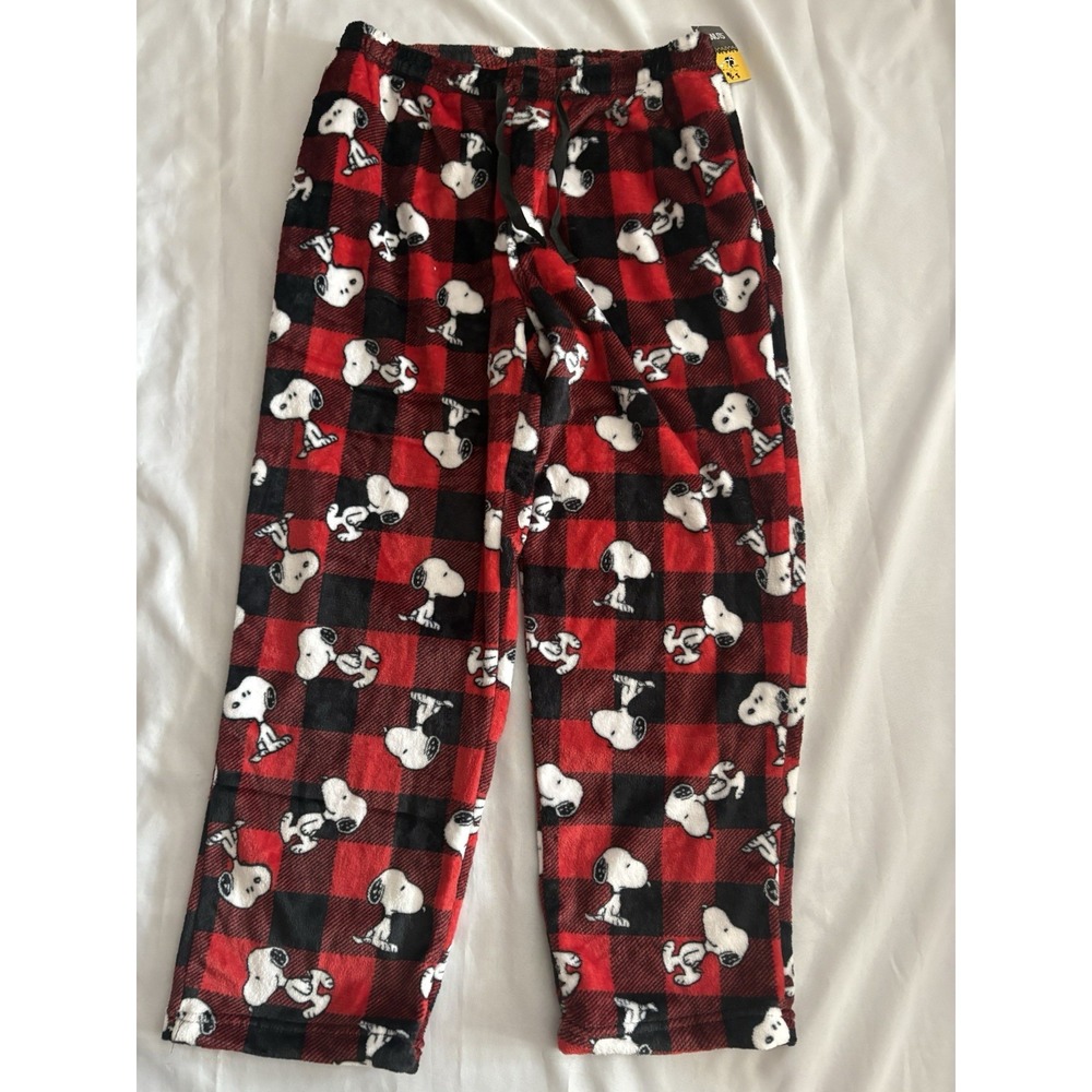 NEW Men's Peanuts Snoopy Pajama Pants Lounge Wear Red Snoopy Pants Pjs Large